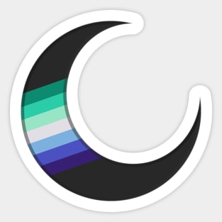 Gay Pride Crescent Moon Sticker